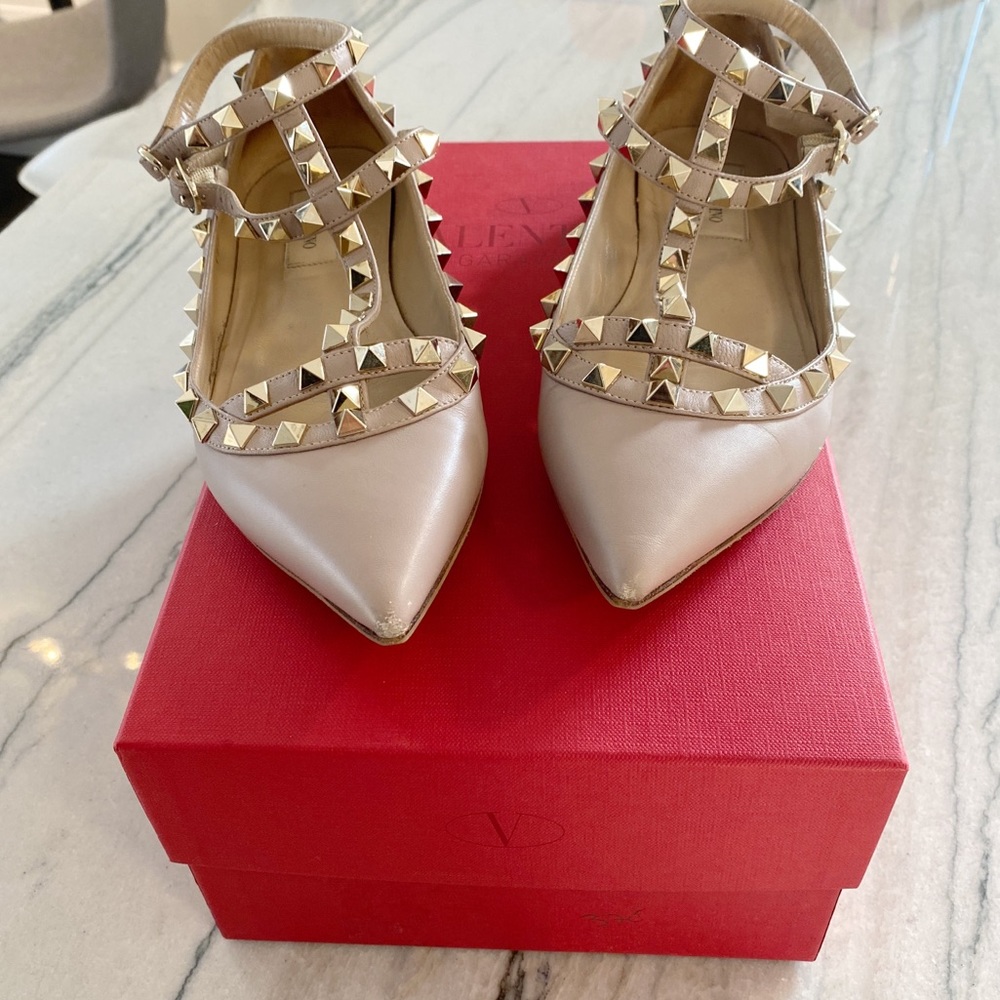 Valentino Rockstud Caged Patent Ballet Flats